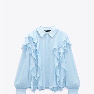 Light Blue Ruffled Women's Top (Limited Edition).